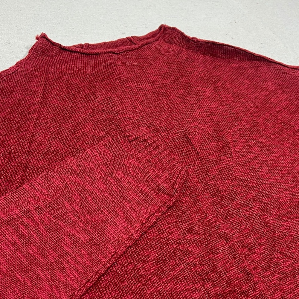 Wonderly Women Red Mock Roll Neck Knit Sweater Long Sleeve Size L